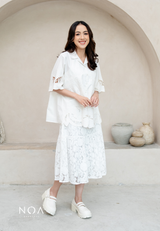 NOA X DHATU AKARI Lace Midi Skirt with Inner