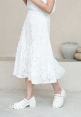 NOA X DHATU AKARI Lace Midi Skirt with Inner