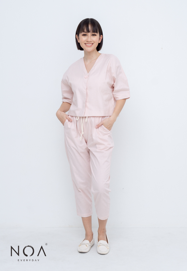 MISUMI Puff Linen Blouse - Pink
