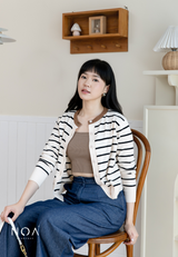 UME Basic Stripes Knitted Cardigan