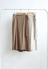 KIYORA Linen Wrap Midi Pants