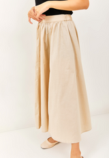 RISAKO Cotton Ruffle Maxi Skirt - Cream