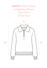 AMARI Knitted Zipper Longsleeve Blouse