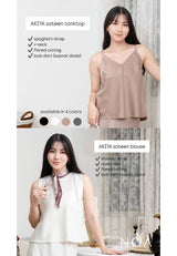 AKIYA Sateen Sleeveless Blouse