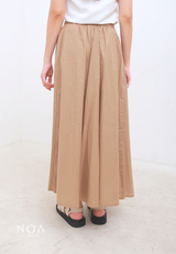 RISAKO Ruffle Flowing Maxi Skirt - Mocca