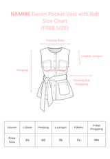 NAMIRE Denim Pocket Vest with Belt