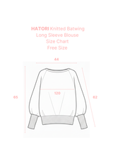 HATORI Knitted Batwing Long Sleeve Blouse