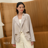 KAZANE Embroidery Long Sleeve Blazer
