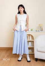 MIURA Striped Maxi Skirt