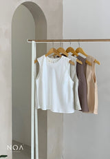 AKIYA Sateen Sleeveless Blouse