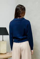 AMARI Knitted Zipper Longsleeve Blouse