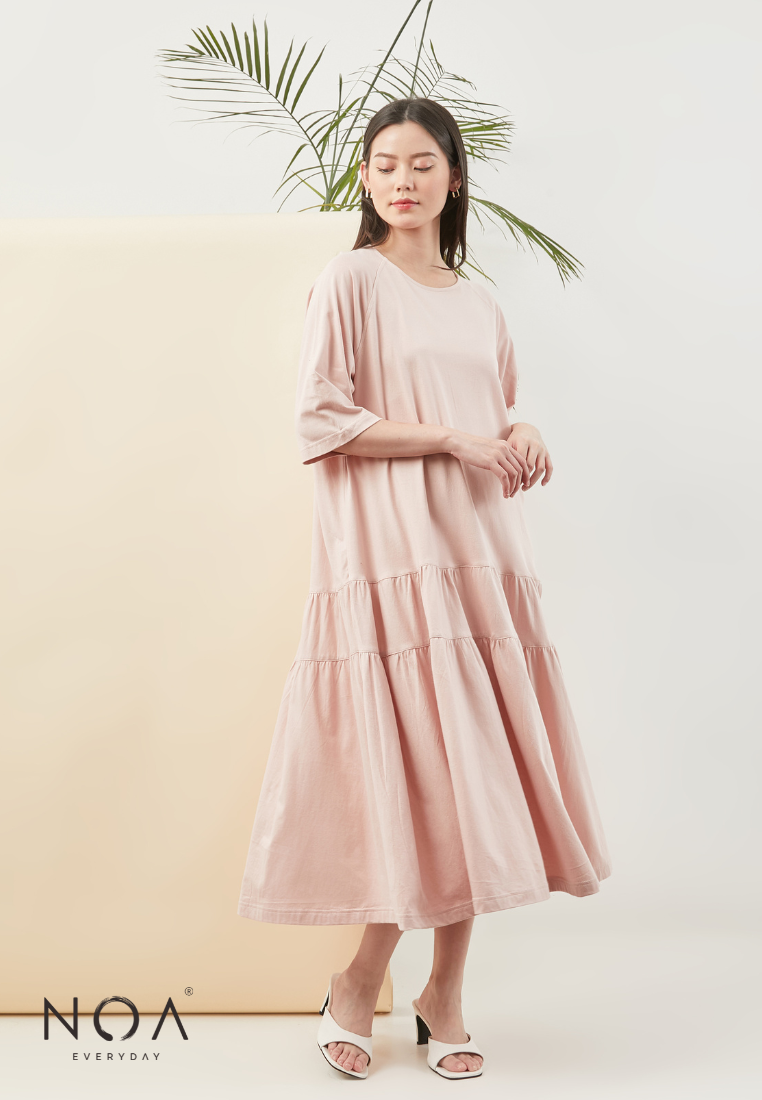 Offers ~ SHINA Ruffle Basic Dress - Pink