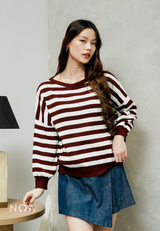 HINATA Striped Knitted Blouse