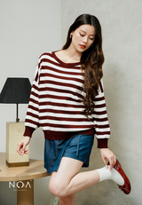 HINATA Striped Knitted Blouse