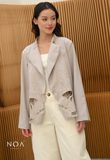 KAZANE Embroidery Long Sleeve Blazer
