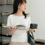 SEKA Rayon Dots Boatneck T-Shirt