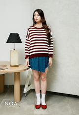 HINATA Striped Knitted Blouse