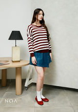 HINATA Striped Knitted Blouse