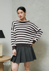 HINATA Striped Knitted Blouse