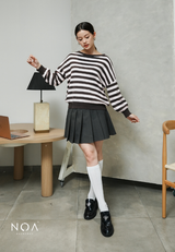 HINATA Striped Knitted Blouse