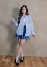 HER SEASON Striped Long Sleeve Shirt