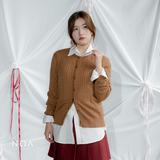 MIONA Knitted Cable Long Sleeve Cardigan