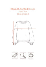 HANAKA Knitted Batwing Blouse