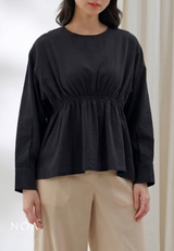 KIOMI Linen Look Peplum Blouse