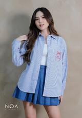 HER SEASON Striped Long Sleeve Shirt