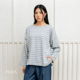 KIKU Striped Boxy Long Sleeve T-Shirt