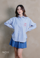 HER SEASON Striped Long Sleeve Shirt