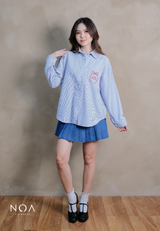 HER SEASON Striped Long Sleeve Shirt