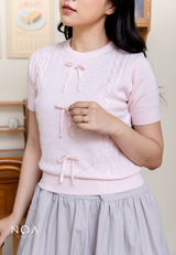 KYARA Knitted Ribbon Blouse
