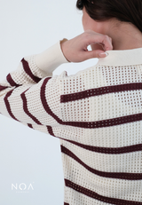 ENNO Knitted Polo Long Sleeve Blouse
