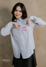 HER SEASON Striped Long Sleeve Shirt