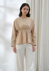 KIOMI Linen Look Peplum Blouse