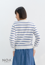 UME Basic Stripes Knitted Cardigan - Blue