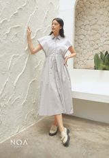 EIKO Sleeveless Shirt Dress - Light Grey