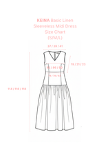 KEINA Basic Linen Sleeveless Midi Dress with Inner