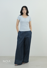 SORAI Rib Henley Short Sleeve Tee