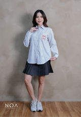 HER SEASON Striped Long Sleeve Shirt