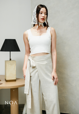 AYAKA Linen Wrap Straight Pants
