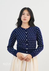 AYUNA Knitted Dots LS Cardigan