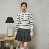 ENNO Knitted Polo Long Sleeve Blouse