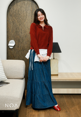 AMARI Knitted Zipper Longsleeve Blouse