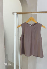 AKIYA Sateen Sleeveless Blouse