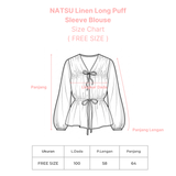 NATSUKA Linen Short Balloon Sleeve Blouse