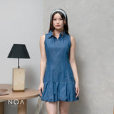 JINZU Denim Balloon Mini Sleeveless Dress