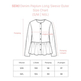 SEIKI Denim Peplum Long Sleeve Outer