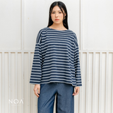 KIKU Striped Boxy Long Sleeve T-Shirt